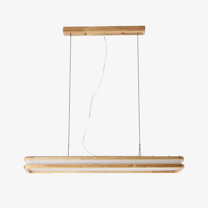 Suspension moderne à LED allongée en bois Loft