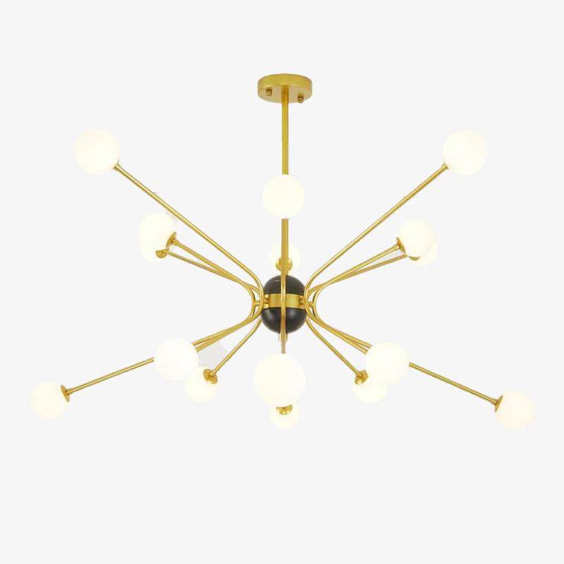 Lustre design doré avec plusieurs branches American