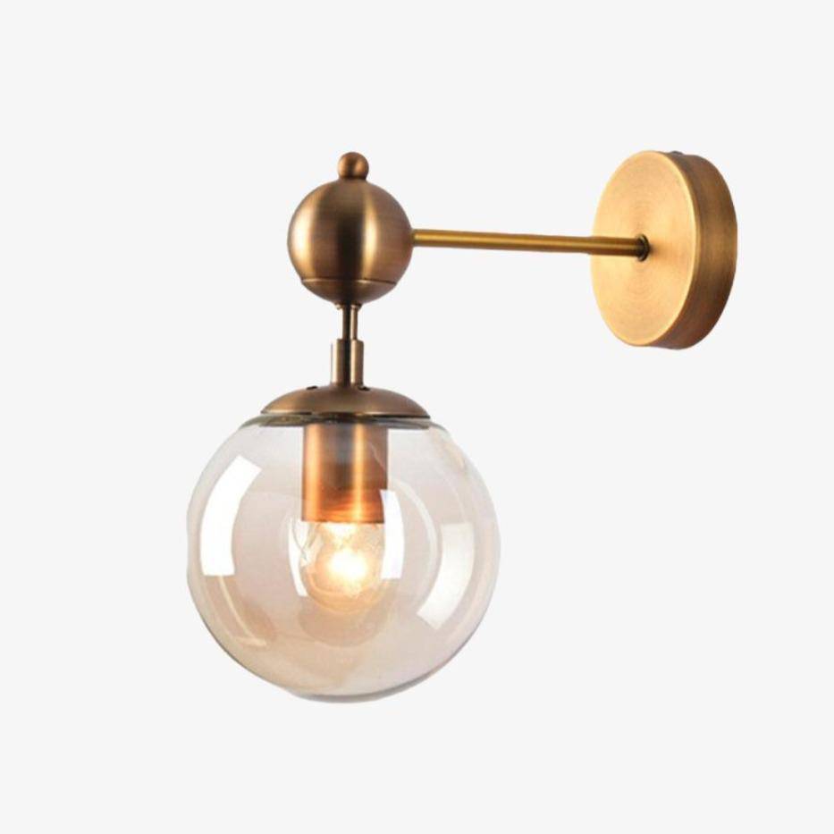 Applique murale dorée en boule (une ou deux lampes)