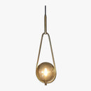 Design-LED-Pendelleuchte mit Glaskugel und Metall Loft