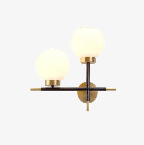 Applique murale design LED dorée avec boule en verre Wall