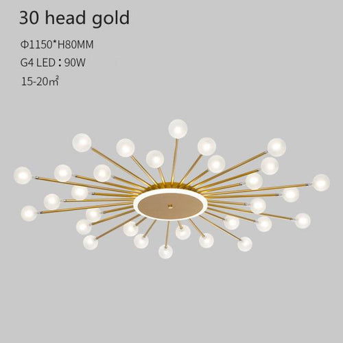 Plafonnier moderne LED en forme de soleil avec perles Janira - vue 17 sur 16