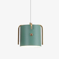 Suspension design à LED avec abat-jour cylindrique en métal coloré Nordic