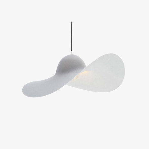 Suspension design LED blanche ondulée Hat