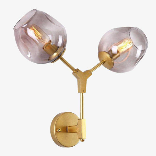 Applique murale design LED avec deux abat-jours en verre trempé Indoor