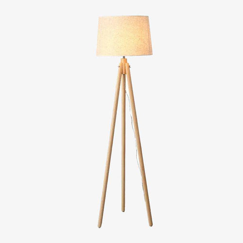 Lampadaire trépied en bois scandinave