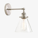 Retro LED-Wandleuchte aus Metall mit Glasschirm Permo