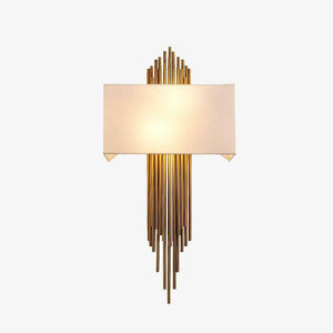 Applique murale design à LED dorée avec abat-jour blanc Luxury
