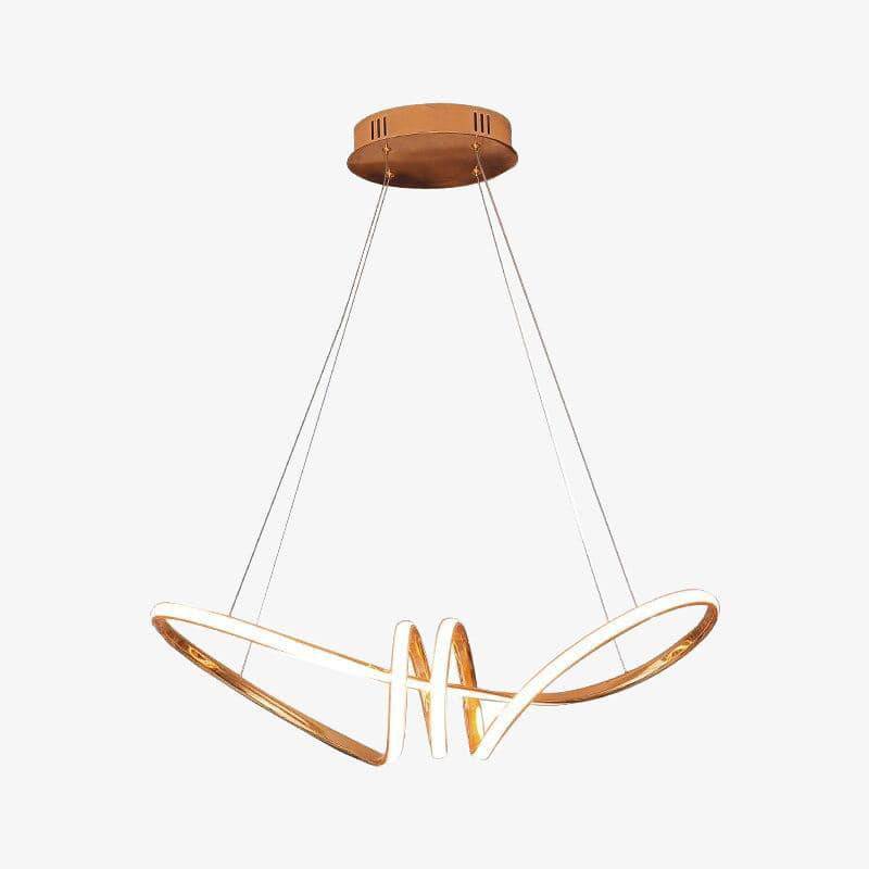 Lustre design à LED avec spirales dorées Néo