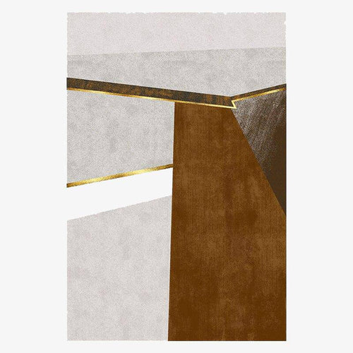 Tapis moderne rectangle style géométrique doré A