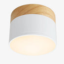 Spot moderne LED rond avec base en bois Loft