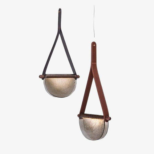 Suspension design LED demi-cercle verre Creative