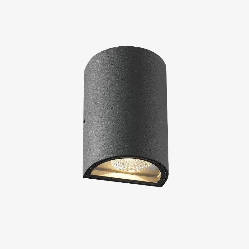 Applique extérieur LED design arrondi en aluminium (noir ou gris)