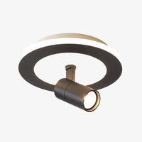 Plafonnier circulaire LED en métal noir Mosko