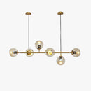 Lustre design LED en métal avec plusieurs boules en verre rétro