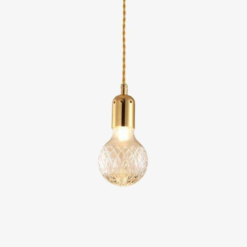 Lustre design doré LED en métal et verre cristal Loft