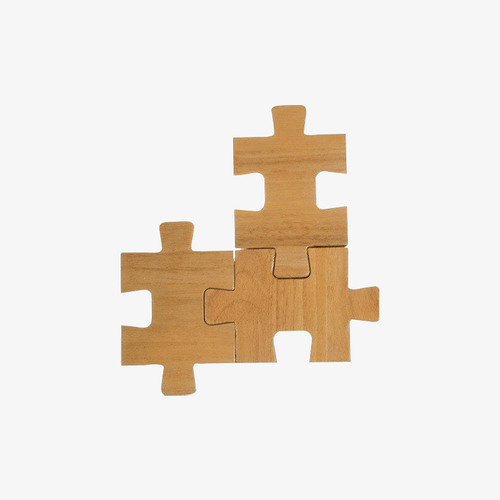 Applique murale design en forme de puzzle en bois