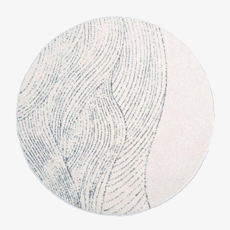 Tapis moderne rond blanc et rayé Floor