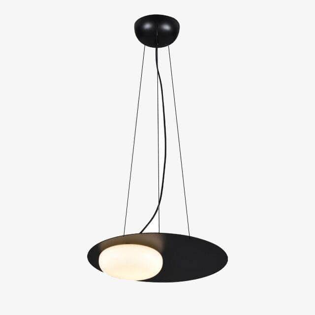 Suspension design à LED avec disque en métal noir style Ruban Loft