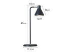 Lampe à poser design à LED avec tube en métal coloré et forme triangulaire Light