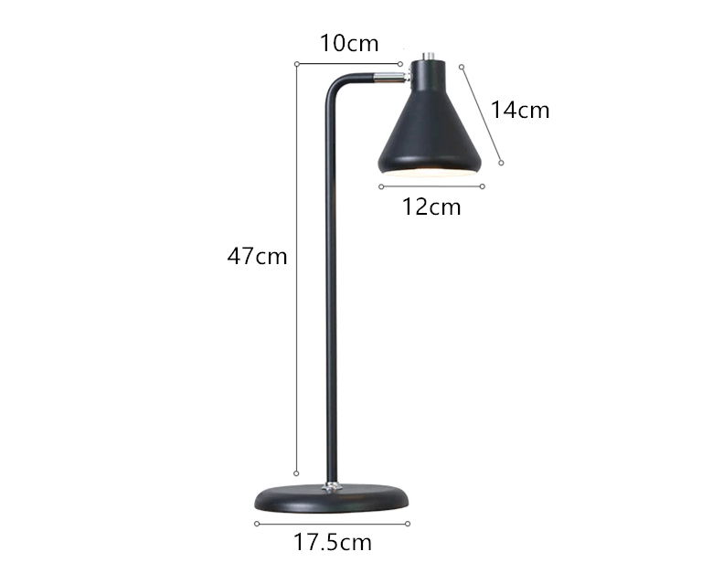 Lampe à poser design à LED avec tube en métal coloré et forme triangulaire Light