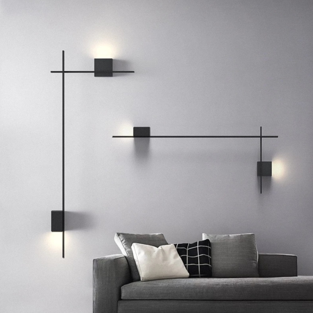 Design-Wandleuchte LED Quadrat oder L-Form Metall Zia - vue 4 sur 13