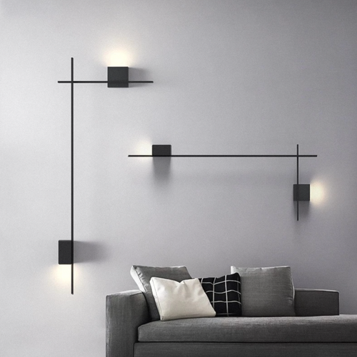 Design-Wandleuchte LED Quadrat oder L-Form Metall Zia - vue 5 sur 13