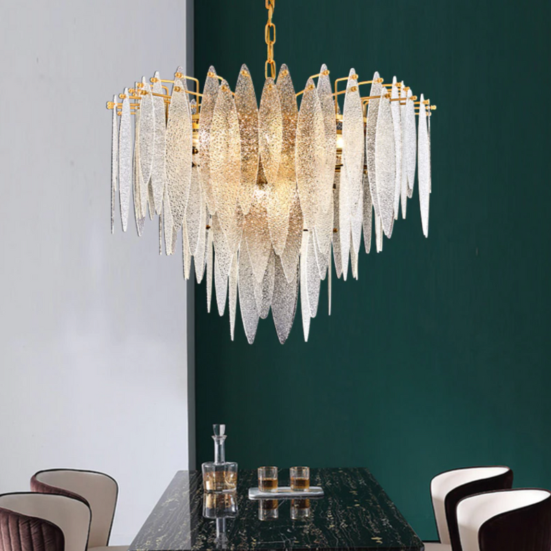 Lustre moderne avec lames en verre luxury Valentina