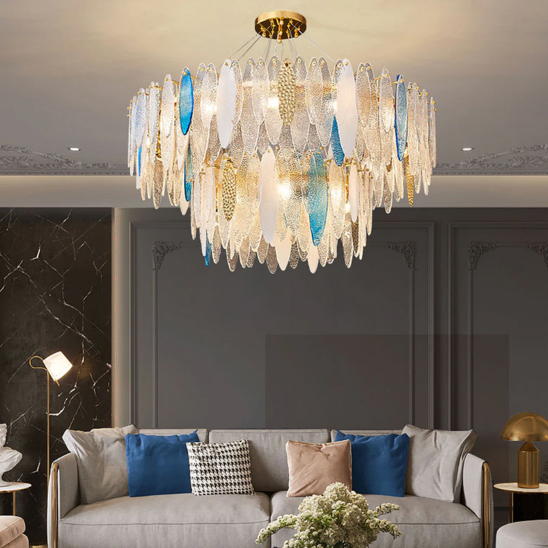 Lustre moderne avec lames en verre luxury Valentina