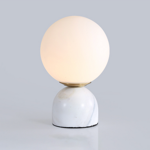 Lampe à poser moderne ronde et base style marbre Bailey - vue 8 sur 8