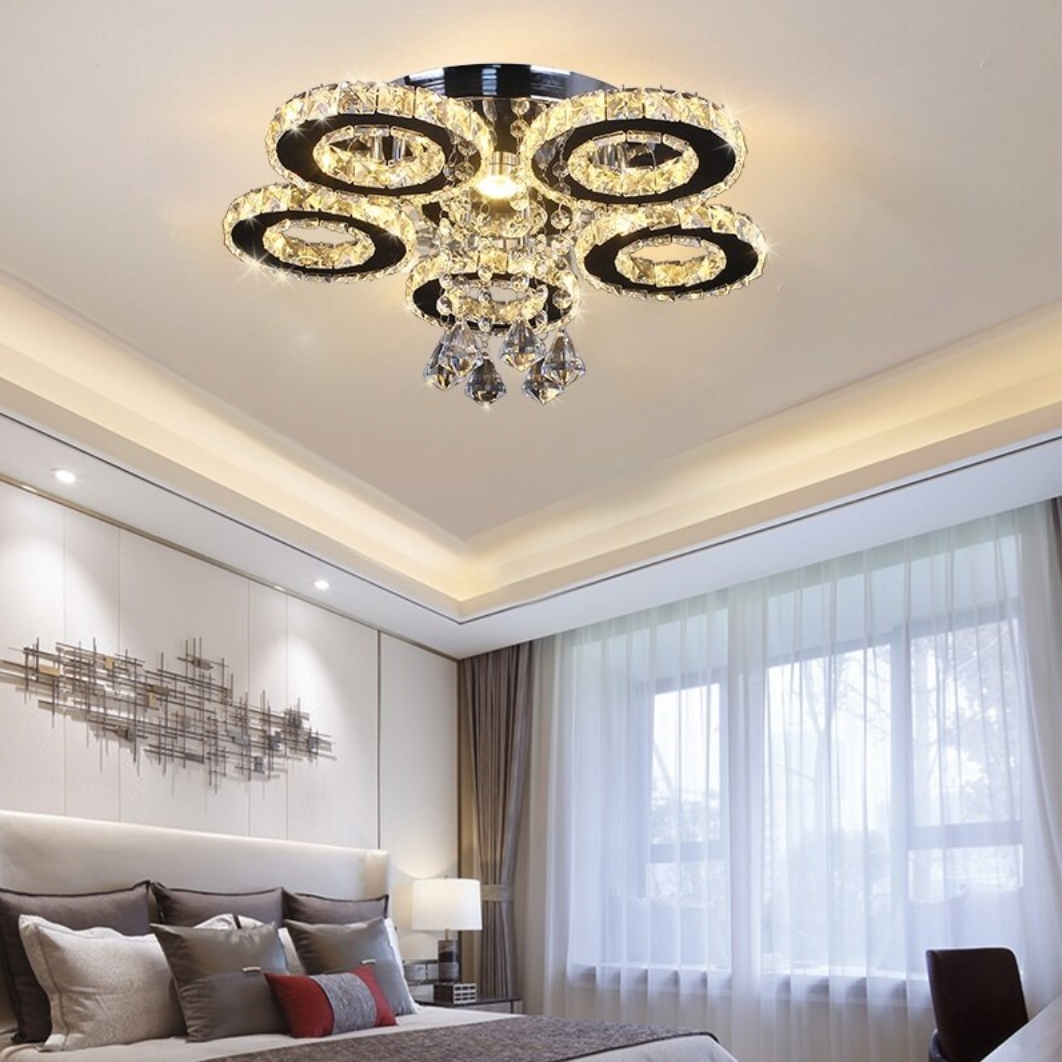 Lustre en cristal de verre à LED Luxe - vue 3 sur 11