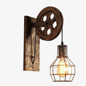 Retro LED-Wandleuchte mit Metallgitter im Industrie-Design