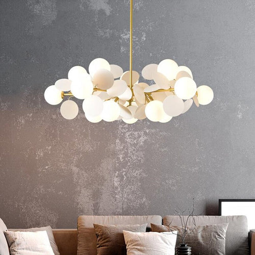 Lustre moderne en forme de nuage avec boules en verre Rivers - vue 4 sur 16