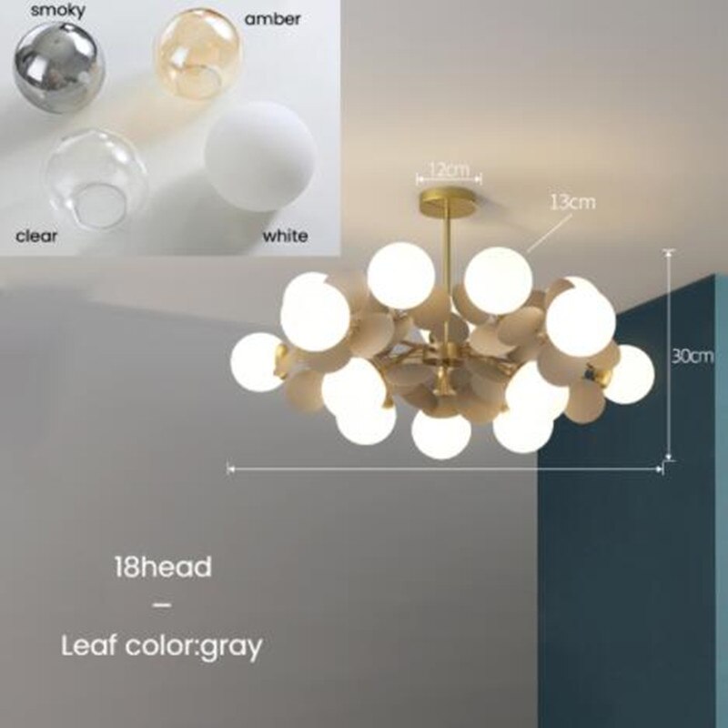 Lustre moderne en forme de nuage avec boules en verre Rivers - vue 14 sur 16