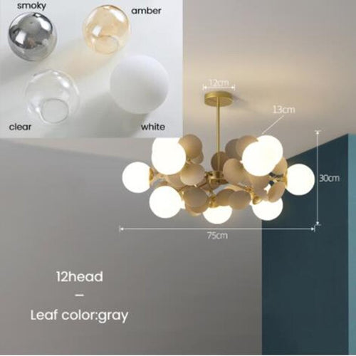 Lustre moderne en forme de nuage avec boules en verre Rivers - vue 10 sur 16