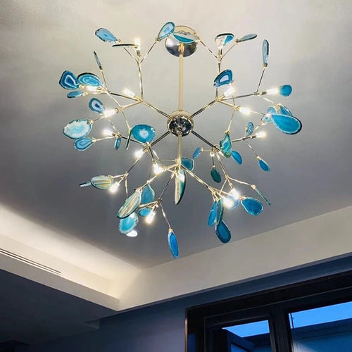 Lustre moderne en cristal LED coloré Sariya - vue 5 sur 17