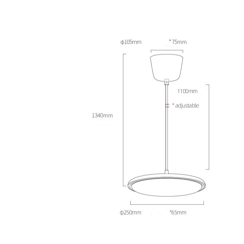 Suspension LED avec abat-jour plat arrondi Sysley - vue 8 sur 8