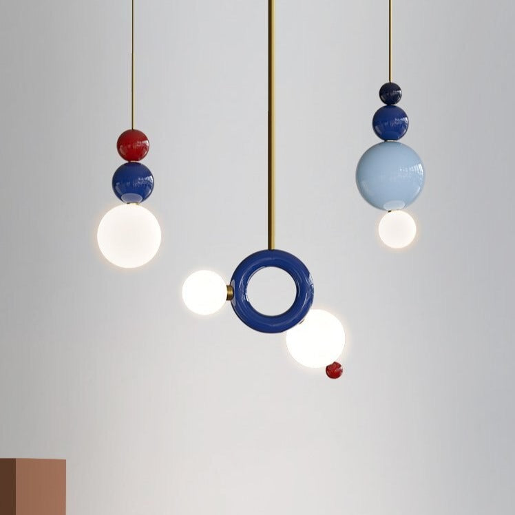 Suspension moderne en métal et boules colorés Ginna - vue 2 sur 10