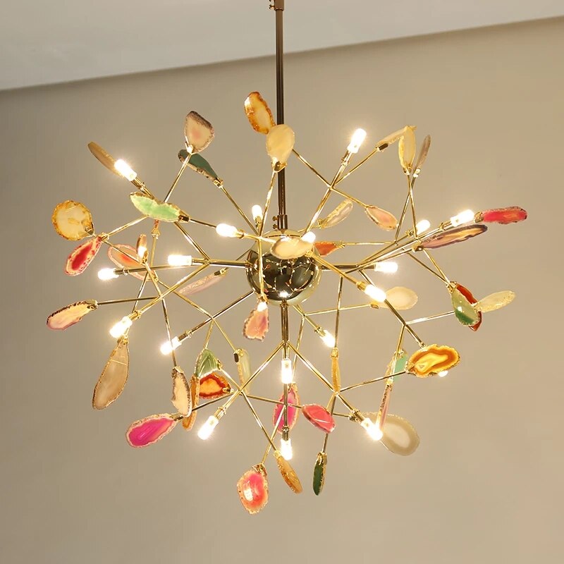 Lustre moderne en cristal LED coloré Sariya - vue 5 sur 17