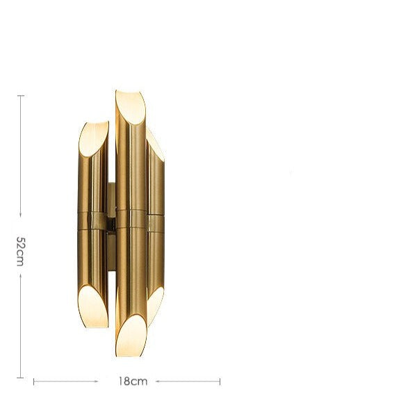Applique murale moderne LED en tube doré Corden - vue 7 sur 7