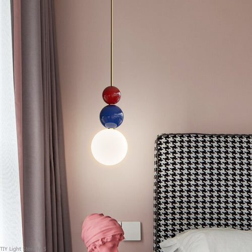 Suspension moderne en métal et boules colorés Ginna - vue 6 sur 10