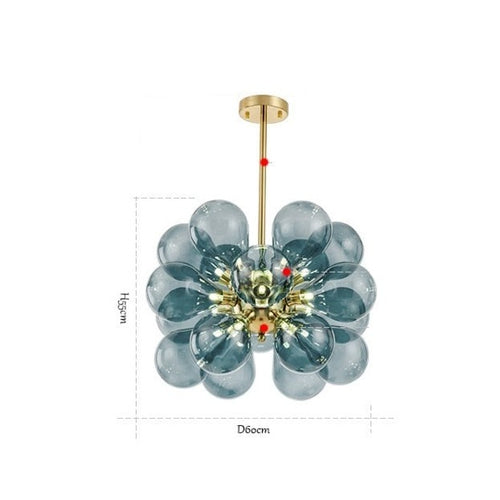 Lustre moderne avec multiple boule en verre Beans - vue 8 sur 8