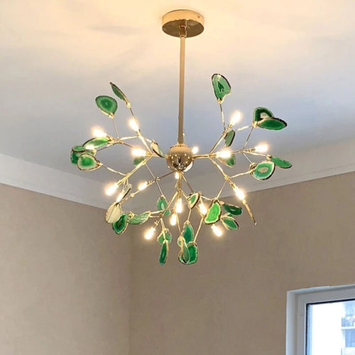 Lustre moderne en cristal LED coloré Sariya - vue 4 sur 17