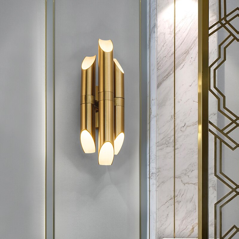 Applique murale moderne LED en tube doré Corden