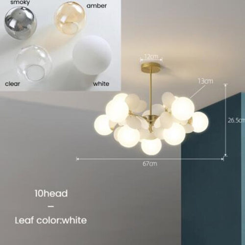 Lustre moderne en forme de nuage avec boules en verre Rivers - vue 13 sur 16