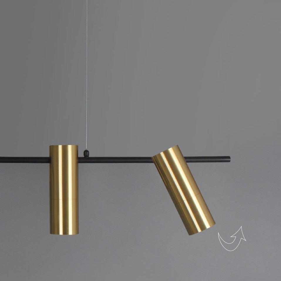 Minimalistischer Design-Kronleuchter mit goldenen Spots Prism - vue 5 sur 7