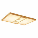 Plafonnier en bois design à LED avec carrés