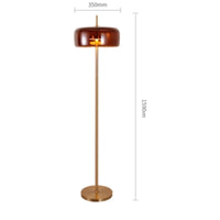 Lampadaire design arrondie en verre fumé Chandelier