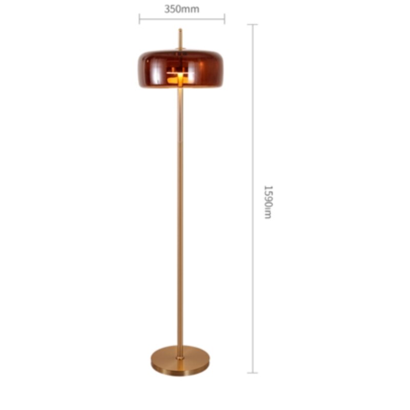 Lampadaire design arrondie en verre fumé Chandelier