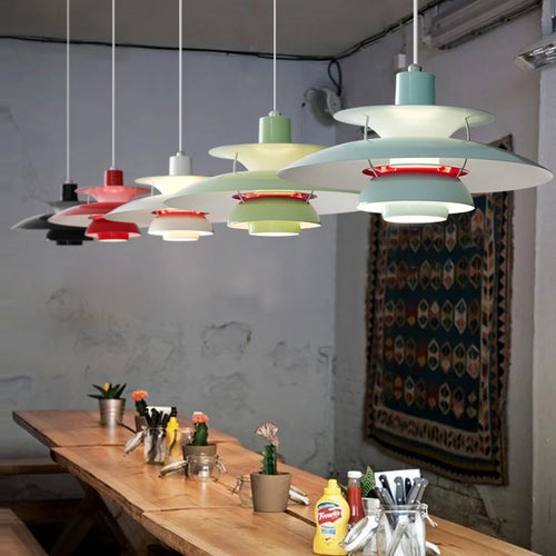 Suspension moderne LED avec multiples abat-jours métalliques Coen - vue 8 sur 28